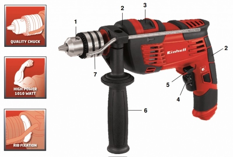 Ударний дриль Einhell TH-ID 1000 E - 1