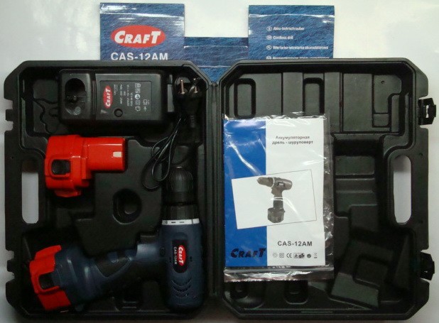 Аккумуляторная двухскоростная дрель-шуруповерт Craft CAS-12AM - 1