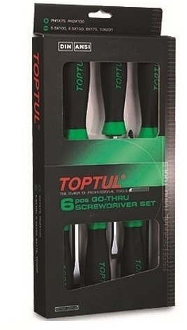 Набор ударных отверток с шестигранником Toptul 6 ед
