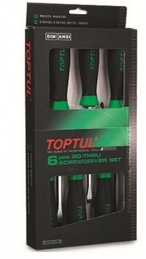Набор ударных отверток с шестигранником Toptul 6 ед