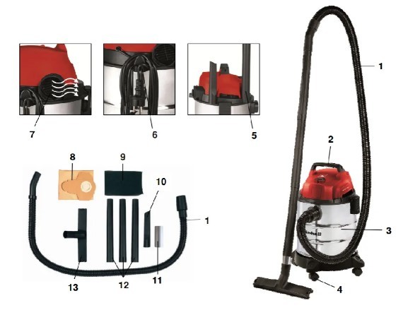 Пылесос Einhell TC-VC 1812 S - 1