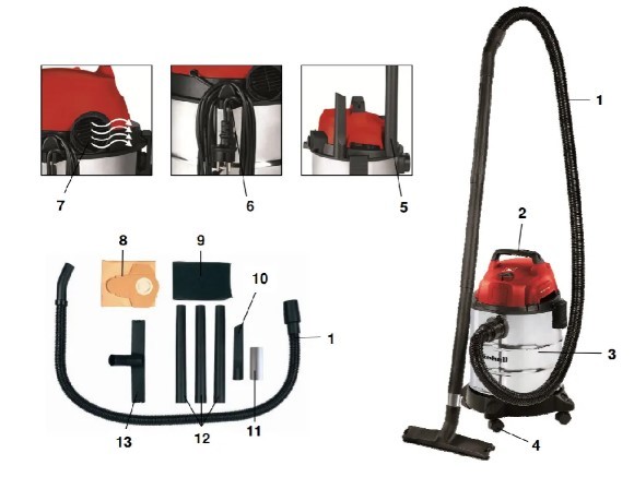 Пылесос Einhell TC-VC 1820 S - 1