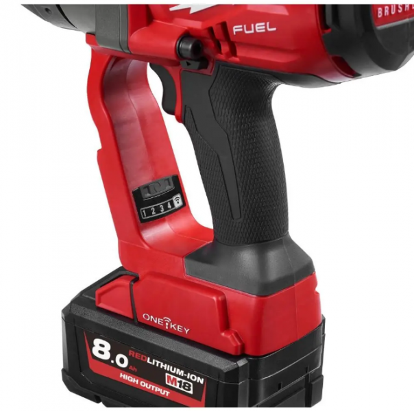 Гайковерт високомоментний 1" (2400 Нм) M18 FUEL з фіксацією кільцем ONE-KEY Milwaukee: з АКБ 18V 2шт-8 Ah+ЗП, 2500уд/хв, 1670об/хв - 6