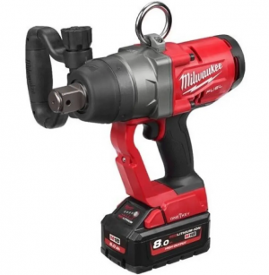 Гайковерт високомоментний 1" (2400 Нм) M18 FUEL з фіксацією кільцем ONE-KEY Milwaukee: з АКБ 18V 2шт-8 Ah+ЗП, 2500уд/хв, 1670об/хв