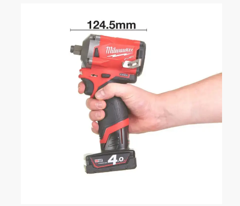 Професійний гайкокрут акумуляторний Milwaukee M12 FIWF12-422X : з АКБ 12V 2шт-4.0 Ah, 339 Нм, 3200 уд/хв, 2700 об/хв, квадрат 1/2" - 4
