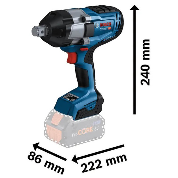 Професійний акумуляторний ударний гайковерт Bosch Professional GDS 18V-1050 H : без АКБ, 1050 Hm, 1750 об/хв, 2600 уд/хв - 10
