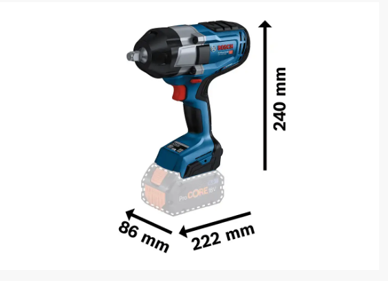 Професійний акумуляторний ударний гайковерт Bosch Professional GDS 18V-1000 C : без АКБ, 1000 Hm,  - 4
