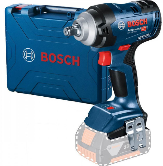 Професійний акумуляторний ударний гайковерт Bosch Professional GDS 18V-400 : без АКБ, 400 Hm, 2500 об/хв, 3700 уд/хв - Bosch Professional GDS 18V-400 