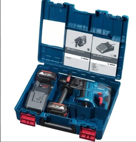 Професійний акумуляторний перфоратор Bosch GBH 180 Li : 2 Дж,SDS plus,18В,5100уд./хв.,АКБ+Зарядне+Кейс - 2