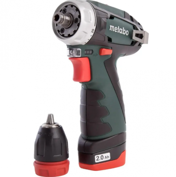 Акумуляторний шурупокрут Metabo PowerMaxx BS Quick (+2 акб 2.0 А/ч, 12В) 600156500 - 3