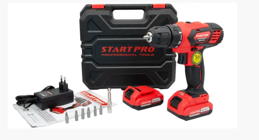 МОЩНЫЙ АККУМУЛЯТОРНЫЙ ШУРУПОВЕРТ START PRO SCD4-12/2 : 12 V, А*Ч. 2, 1400 ОБ/МИН, Н*М 28 - START PRO SCD4-12/2