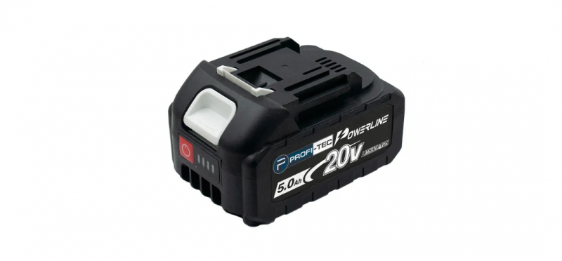 МОЩНАЯ АККУМУЛЯТОРНАЯ ОРБИТАЛЬНАЯ ШЛИФМАШИНА PROFI-TEC POS2080BL POWERLINE: C АКБ 2-ШТ 20V 5.0AH+ЗУ - 1