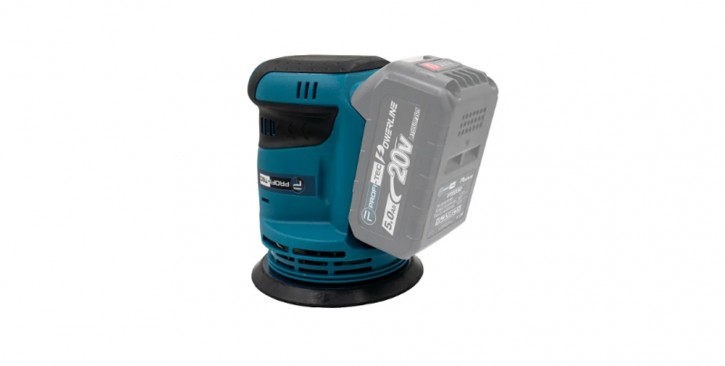 МОЩНАЯ АККУМУЛЯТОРНАЯ ОРБИТАЛЬНАЯ ШЛИФМАШИНА PROFI-TEC POS2080BL POWERLINE: C АКБ 2-ШТ 20V 5.0AH+ЗУ - 4