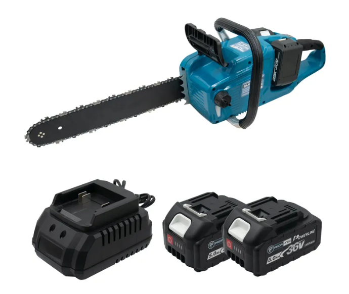 Акумуляторна ланцюгова пилка PROFI-TEC DUC355BL POWERLine: з АКБ 36V 2 х 5.0 Aч + ЗУ, шина 40 см - PROFI-TEC DUC355BL POWERLine