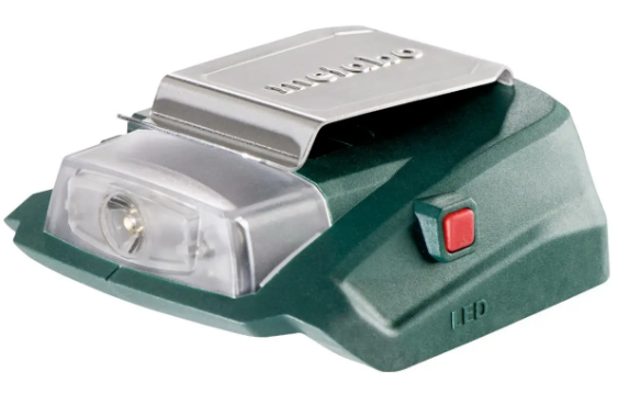 Силовий адаптер + ліхтарик для акумуляторних блоків Metabo PA 14.4 - 18 LED-USB  - Metabo PA 14.4 - 18 LED-USB 