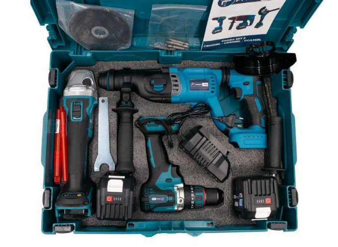 Набір акумуляторний інструментів PROFI-TEC Combo Set 3/2 POWERLine PBH201BL,DGA20BL,DHP485BL : з АКБ 2шт-20V 6.0Ач+ЗП - 6