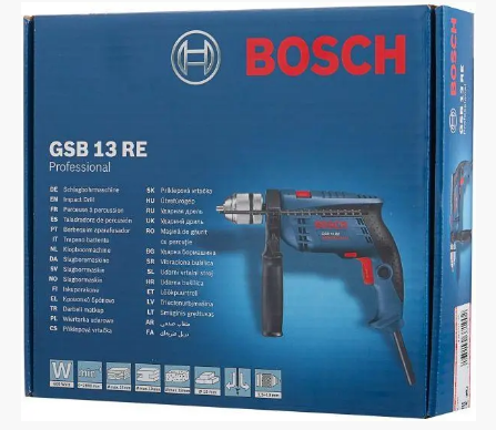 ПРОФЕСІЙНА ДРИЛЬ ЕЛЕКТРИЧНА УДАРНА (ЕЛЕКТРОДРИЛЬ) BOSCH GSB 13 RE БЗП : 600 ВТ, 1.5-13ММ СВЕРЛО, 1.8 КГ 0601217100 - 4