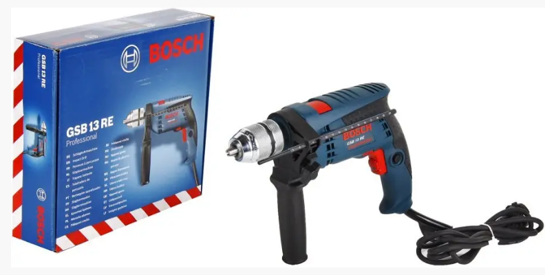 ПРОФЕСІЙНА ДРИЛЬ ЕЛЕКТРИЧНА УДАРНА (ЕЛЕКТРОДРИЛЬ) BOSCH GSB 13 RE БЗП : 600 ВТ, 1.5-13ММ СВЕРЛО, 1.8 КГ 0601217100 - 5